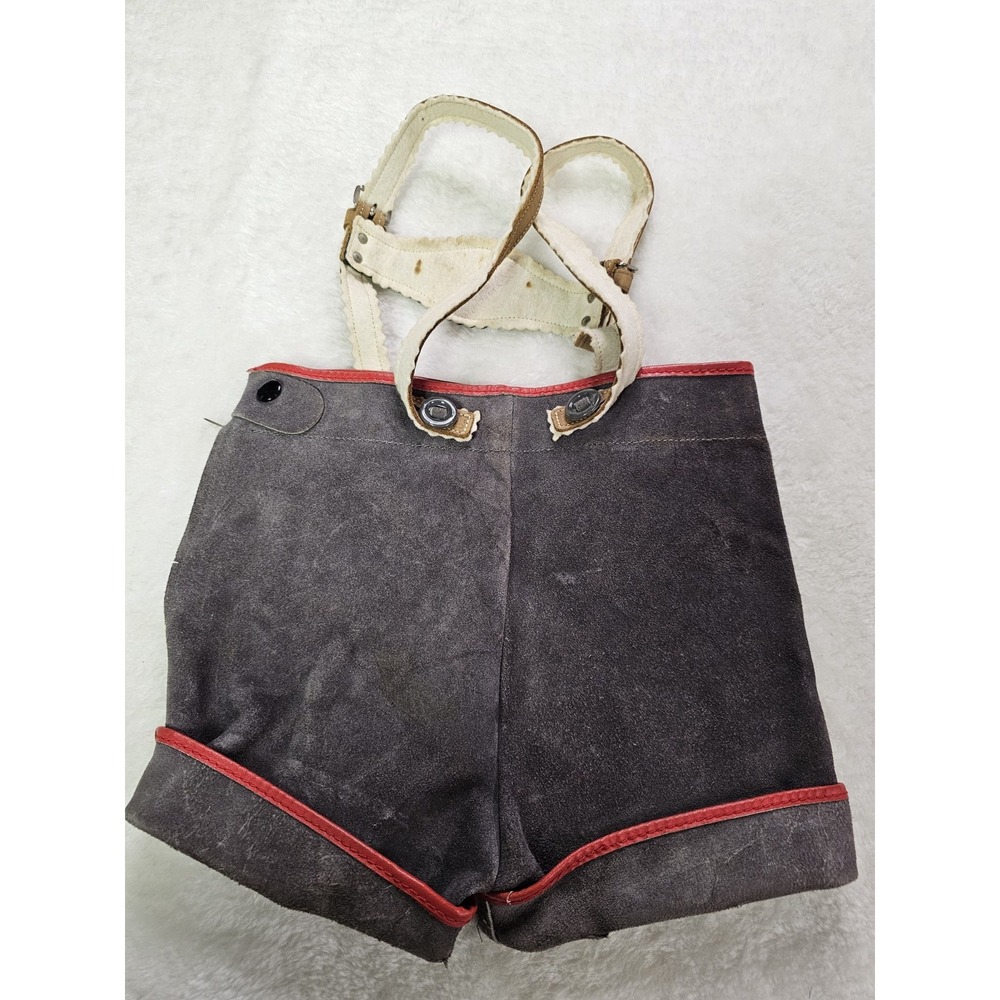 Vintage 1950s Lederhosen Child Size German Leather Shorts - Picture 8 of 11
